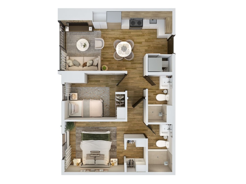 Plano de apartamento Jacaranda - Inara Américas II Zona 13